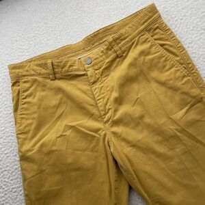 Spoke Pants Mens 34x28 (Tag 33) Mustard Yellow Build B Stretch Chino Casual
